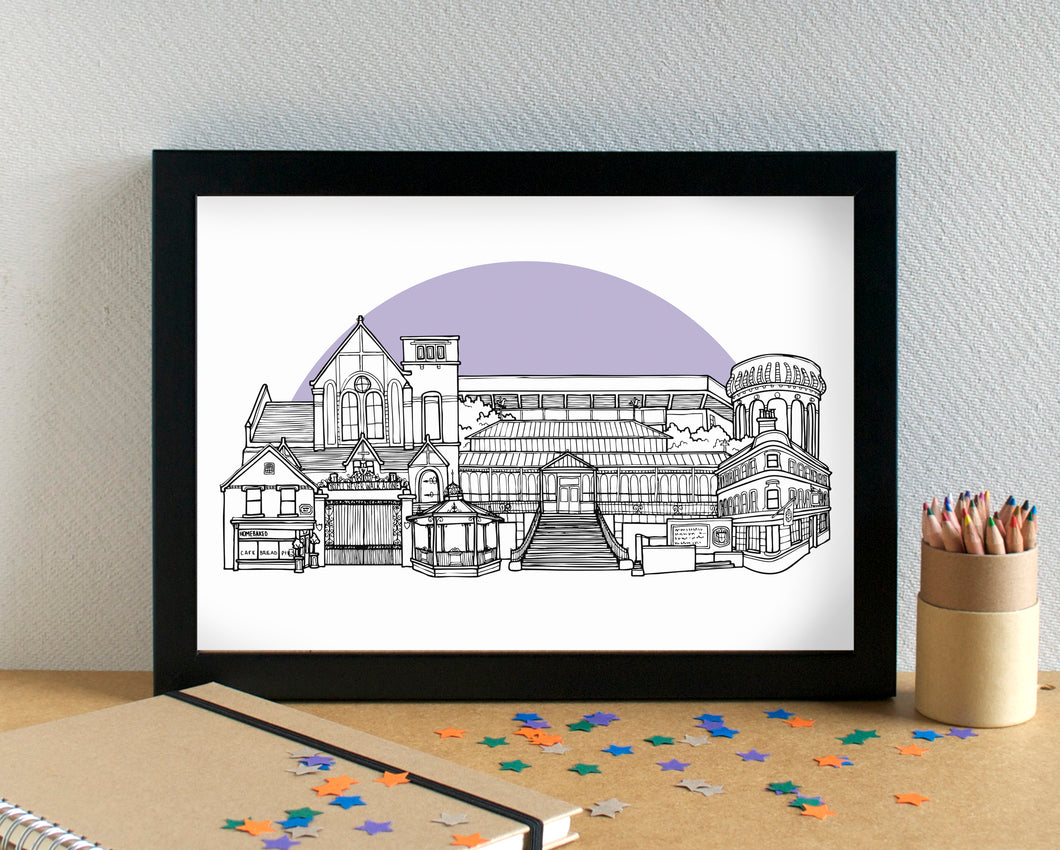 Anfield Neighbourhood Liverpool Skyline Art Print - can be personalised