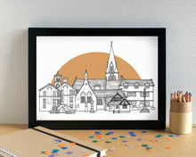Bromborough Wirral Skyline Art Print - can be personalised
