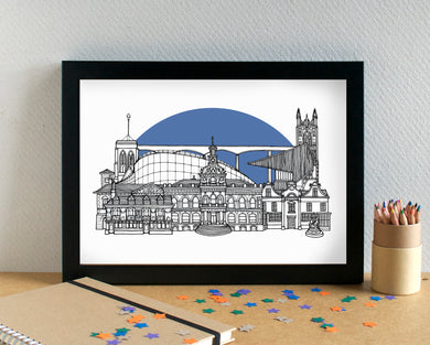 Ipswich Town FC Skyline Art Print - featuring Portman Road