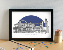 London Skyline Art Print - with Tottenham Hotspur FC Stadium - can be personalised
