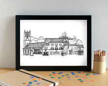 Woolton Village Liverpool Skyline Art Print - can be personalised