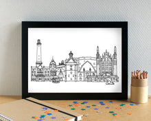 Aberdeen Skyline Landmarks Art Print - can be personalised - unframed