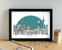Berlin Skyline Landmarks Art Print - can be personalised