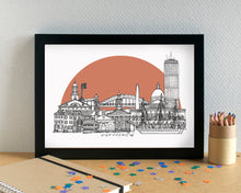 Boston Skyline Landmarks Art Print - can be personalised