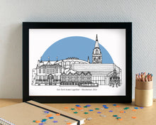 Chichester Skyline Landmarks Art Print - can be personalised - unframed