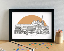 Cockermouth Cumbria Skyline Landmarks Art Print - can be personalised - unframed