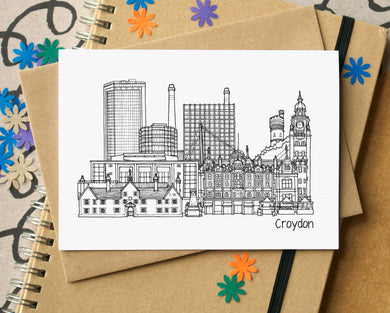 Croydon Skyline Landmarks Greetings Card