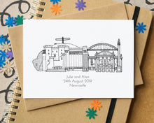 Wedding Personalised Skyline Greetings card