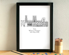 Personalised "Where It All Began" Anniversary Skyline Print