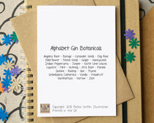 Gin Botanicals Alphabet Card