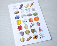 Fruit and Vegetables Alphabet Food Art Print