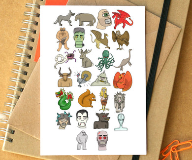 Monsters Alphabet Greetings Card