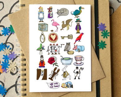 Alice in Wonderland Alphabet Greetings Card