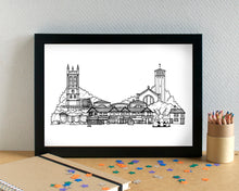 Allerton Liverpool Skyline Landmarks Art Print - can be personalised