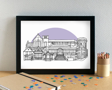 Anfield Neighbourhood Liverpool Skyline Art Print - can be personalised