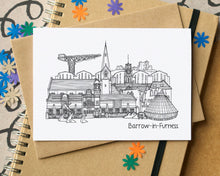 Barrow-in-Furness Skyline Landmarks Greetings Card