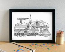 Barrow-in-Furness Skyline Landmarks Art Print - can be personalised