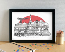 Barrow-in-Furness Skyline Landmarks Art Print - can be personalised