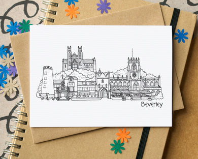 Beverley Skyline Landmarks Greetings Card