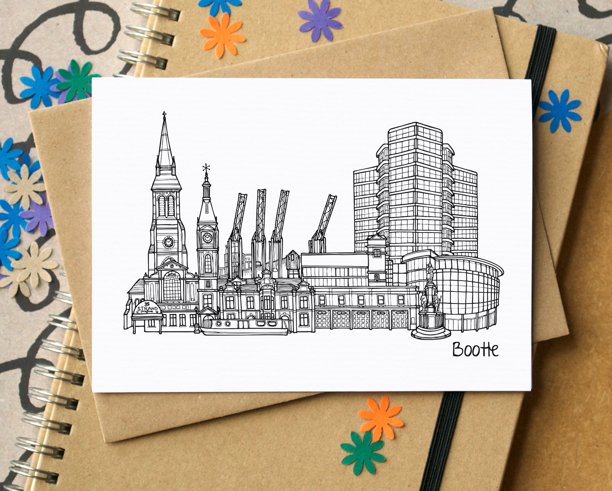 Bootle Skyline Landmarks Greetings Card – BeckaGriffin