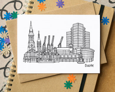 Bootle Skyline Landmarks Greetings Card