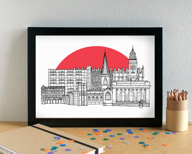 Sheffield United FC Bramall Lane Skyline Art Print