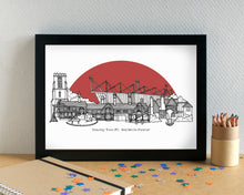 Crawley Town FC - Crawley Skyline with Broadfield Stadium Art Print - can be personalised