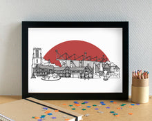 Crawley Town FC - Crawley Skyline with Broadfield Stadium Art Print - can be personalised