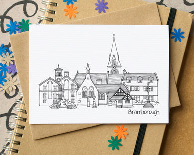 Bromborough Wirral Skyline Greetings Card