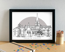 Bromborough Wirral Skyline Art Print - can be personalised
