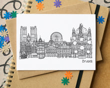 Brussels Skyline Landmarks Greetings Card