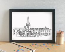 Buckingham Skyline Landmarks Art Print - can be personalised - unframed