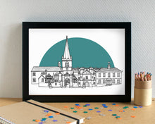 Buckingham Skyline Landmarks Art Print - can be personalised - unframed