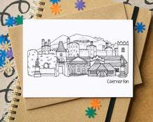 Caernarfon Skyline Landmarks Greetings Card