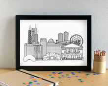 Chicago Skyline Landmarks Art Print - can be personalised