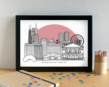 Chicago Skyline Landmarks Art Print - can be personalised