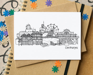 Cleethorpes Skyline Landmarks Greetings Card
