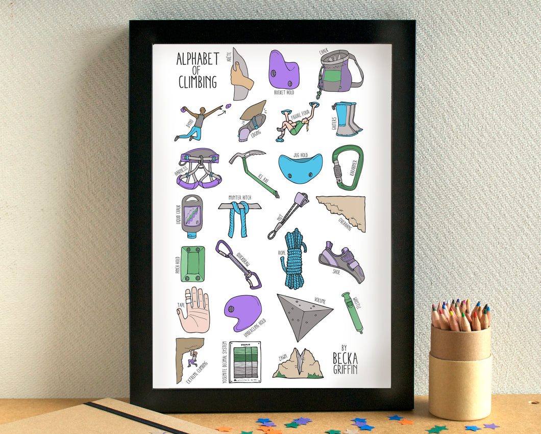 Climbing Alphabet Art Print