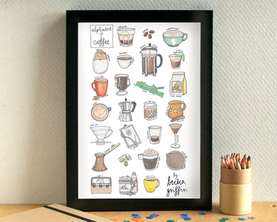 Coffee Alphabet Art Print