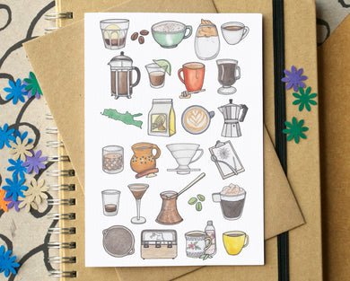 Coffee Alphabet Greetings Card