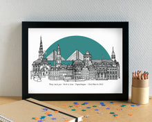 Copenhagen Skyline Landmarks Art Print - can be personalised