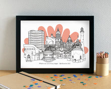 Big Hearts Skyline Print - unframed