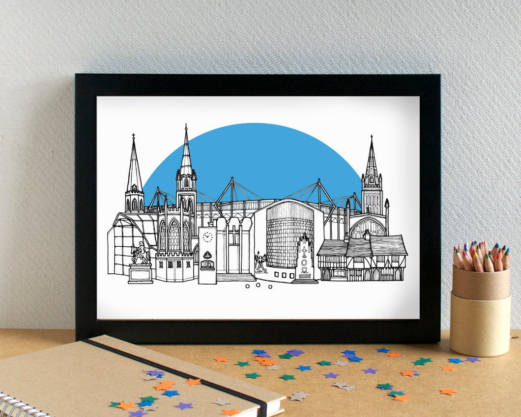 Coventry City FC Skyline Art Print - can be personalised