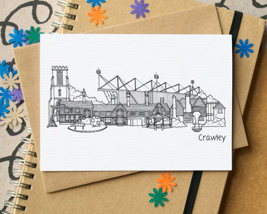 Crawley Skyline Landmarks Greetings Card
