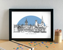 Crosby Merseyside Skyline Landmarks Art Print - can be personalised