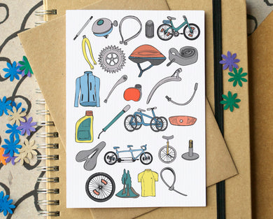 Cycling Alphabet Greetings Card