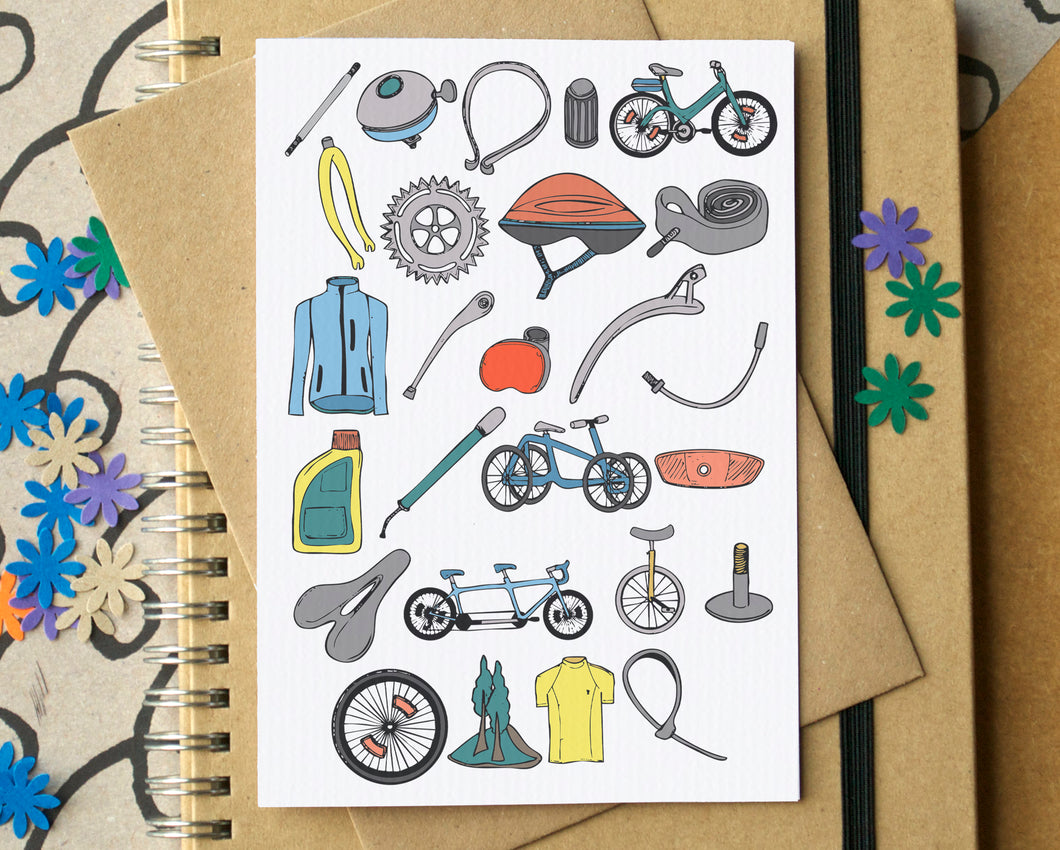 Cycling Alphabet Greetings Card