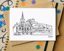 Dover Landmarks Skyline Greetings Card