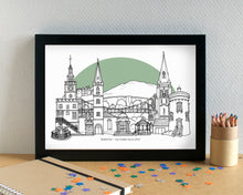 Dumfries Skyline Landmarks Art Print - can be personalised - unframed
