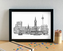 Düsseldorf Skyline Landmarks Art Print - can be personalised